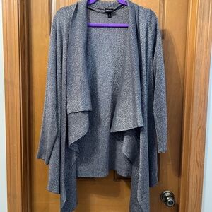 Torrid Charcoal Metalic Open Front Cardigan
